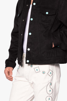 Turquoise Wool Jacket | Black