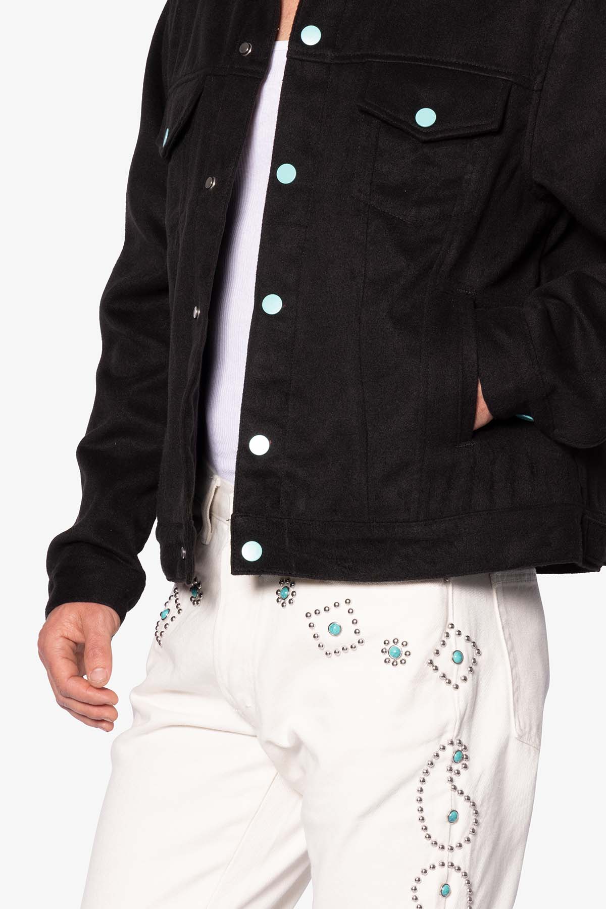Turquoise Wool Jacket | Black