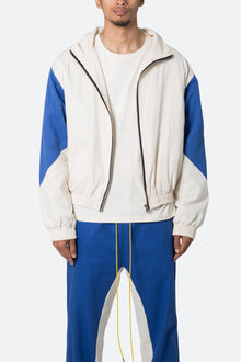Twill Racing Jacket | Blue x Natural