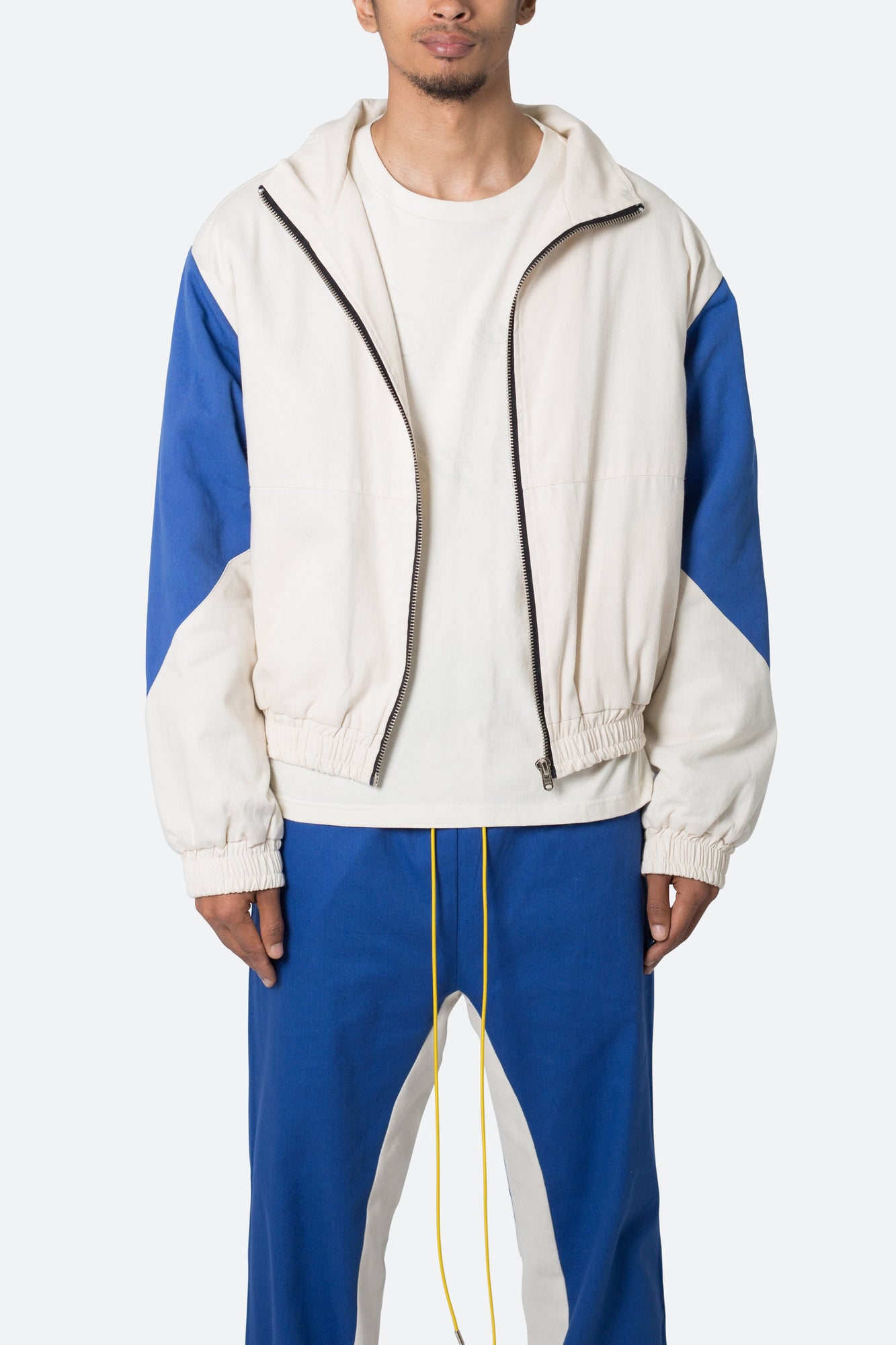 Twill Racing Jacket | Blue x Natural