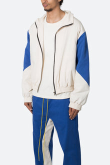 Twill Racing Jacket | Blue x Natural