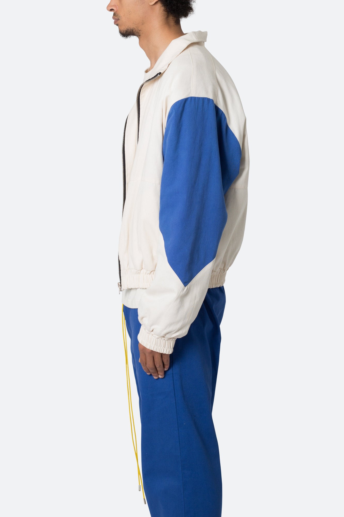 Twill Racing Jacket | Blue x Natural