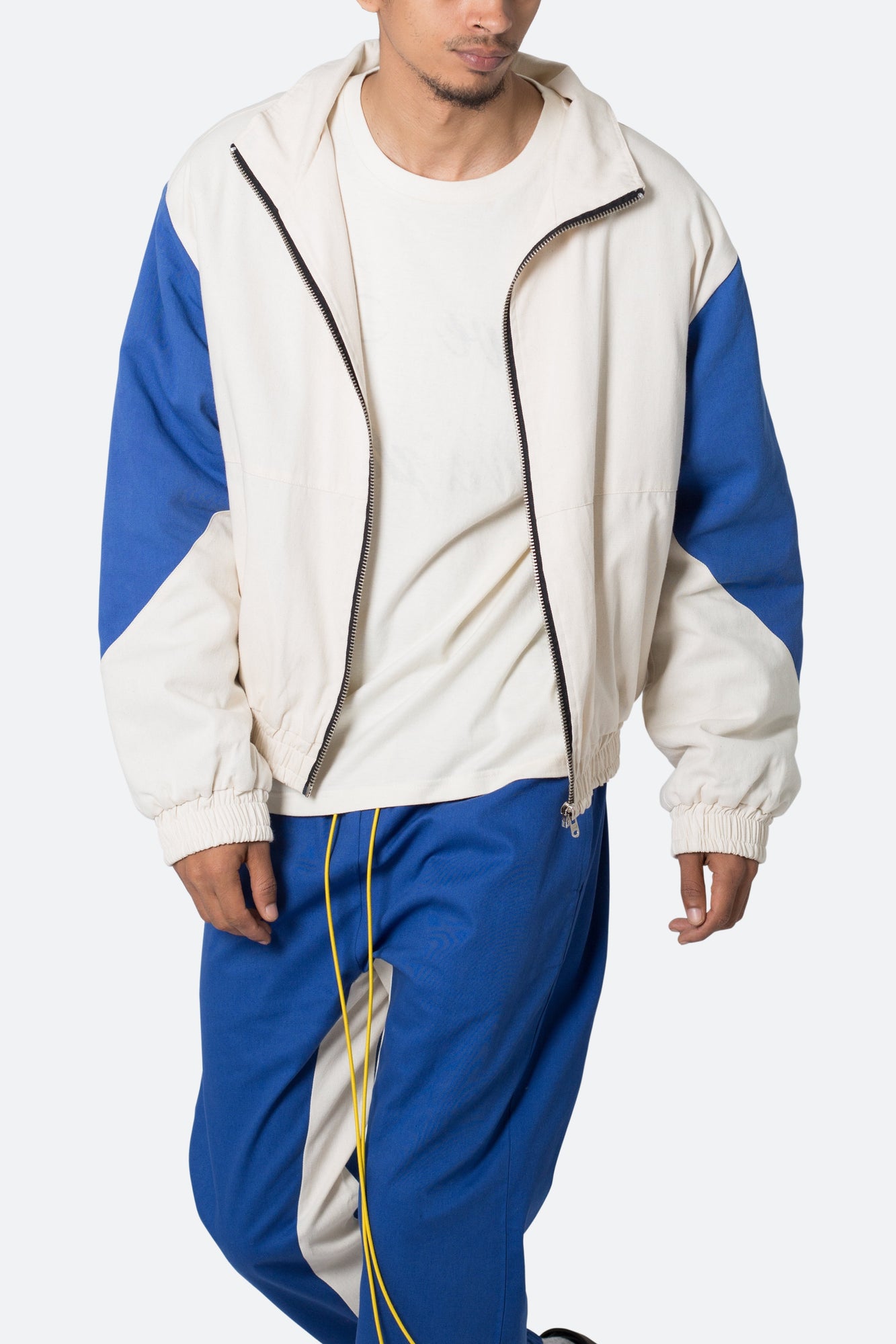 Twill Racing Jacket | Blue x Natural