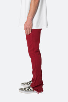 Twill Slim Stacked Pants | Burgundy