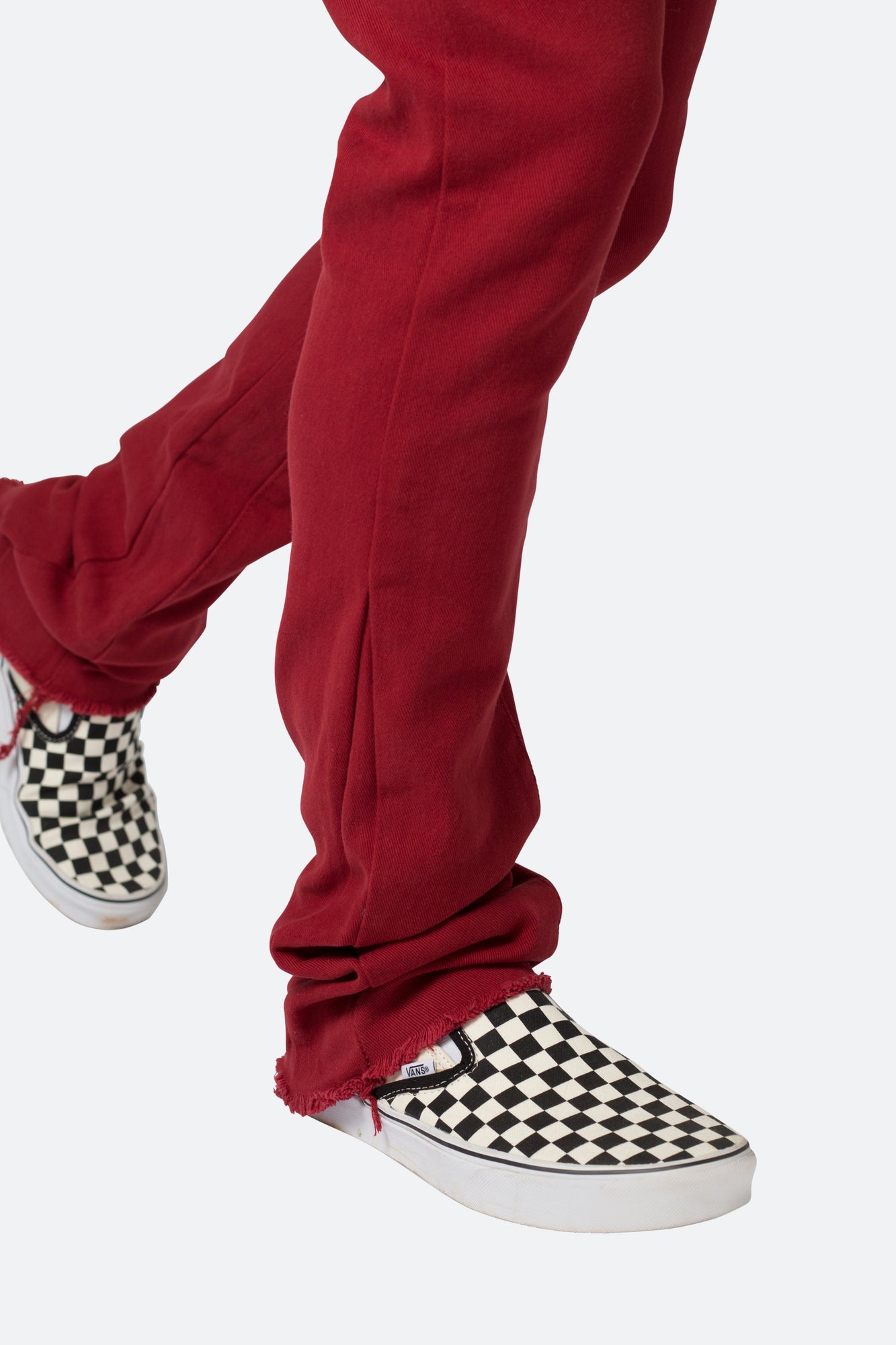 Twill Slim Stacked Pants | Burgundy