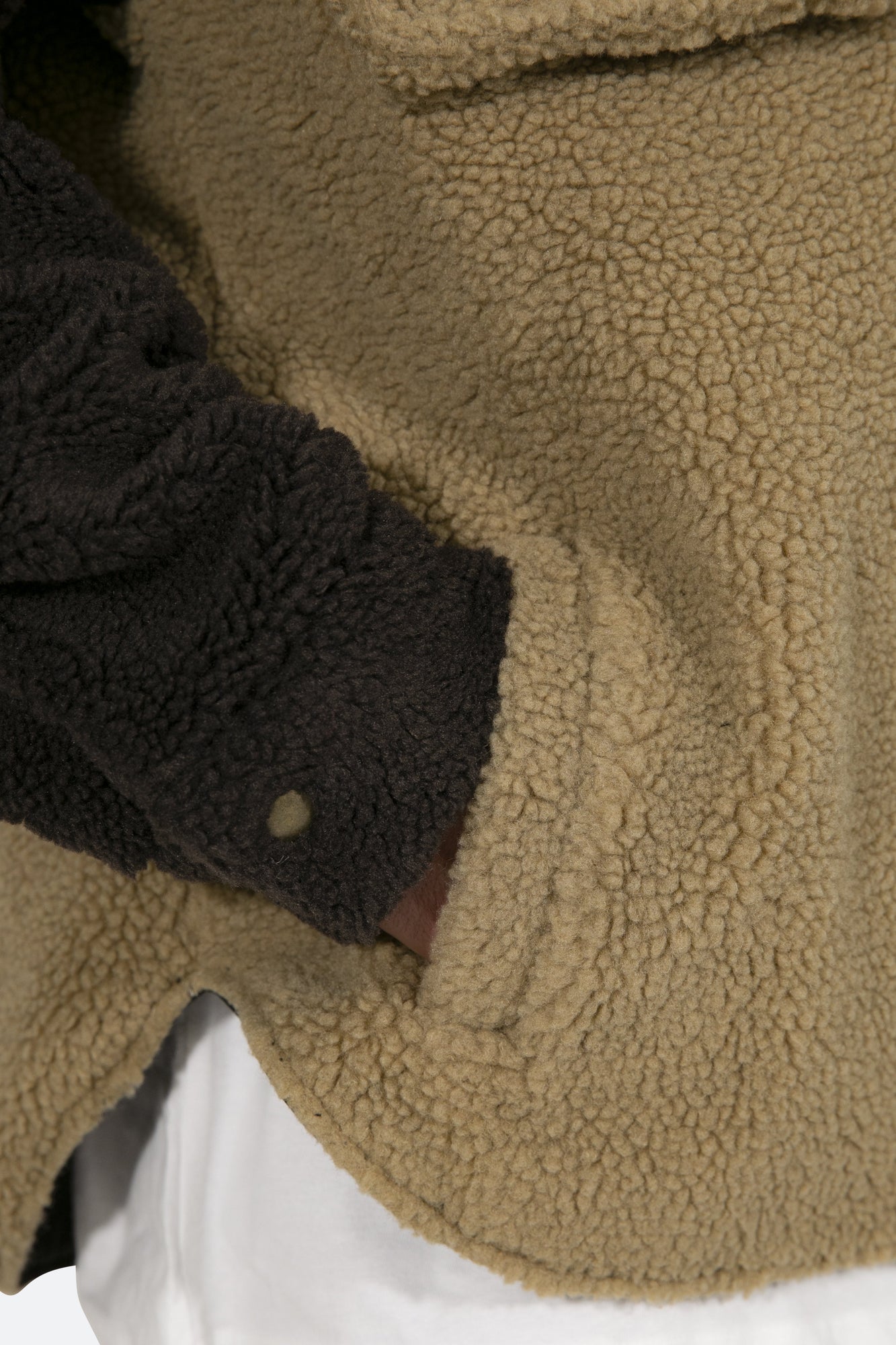 Two Tone Sherpa Zip Up Hoodie | Brown