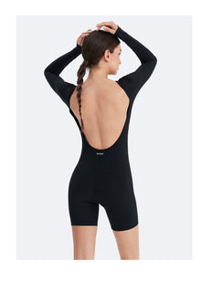 U-back Long Sleeve Bodysuit | Inky Black