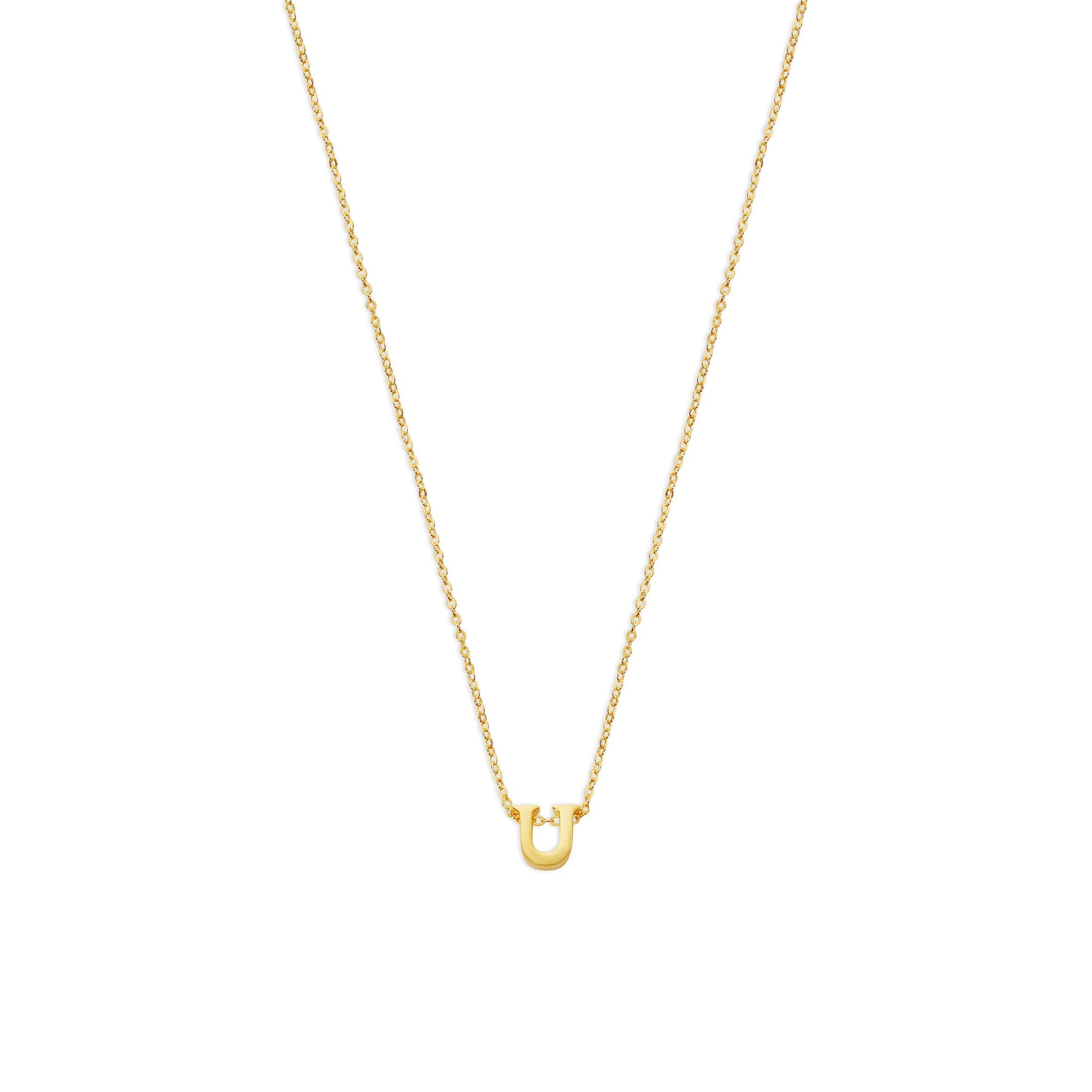 The Tiny Single Initial Block Necklace | 18KT Gold Vermeil