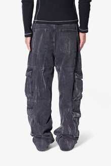 Ultra Baggy Asphalt Cargo Denim | Washed Black