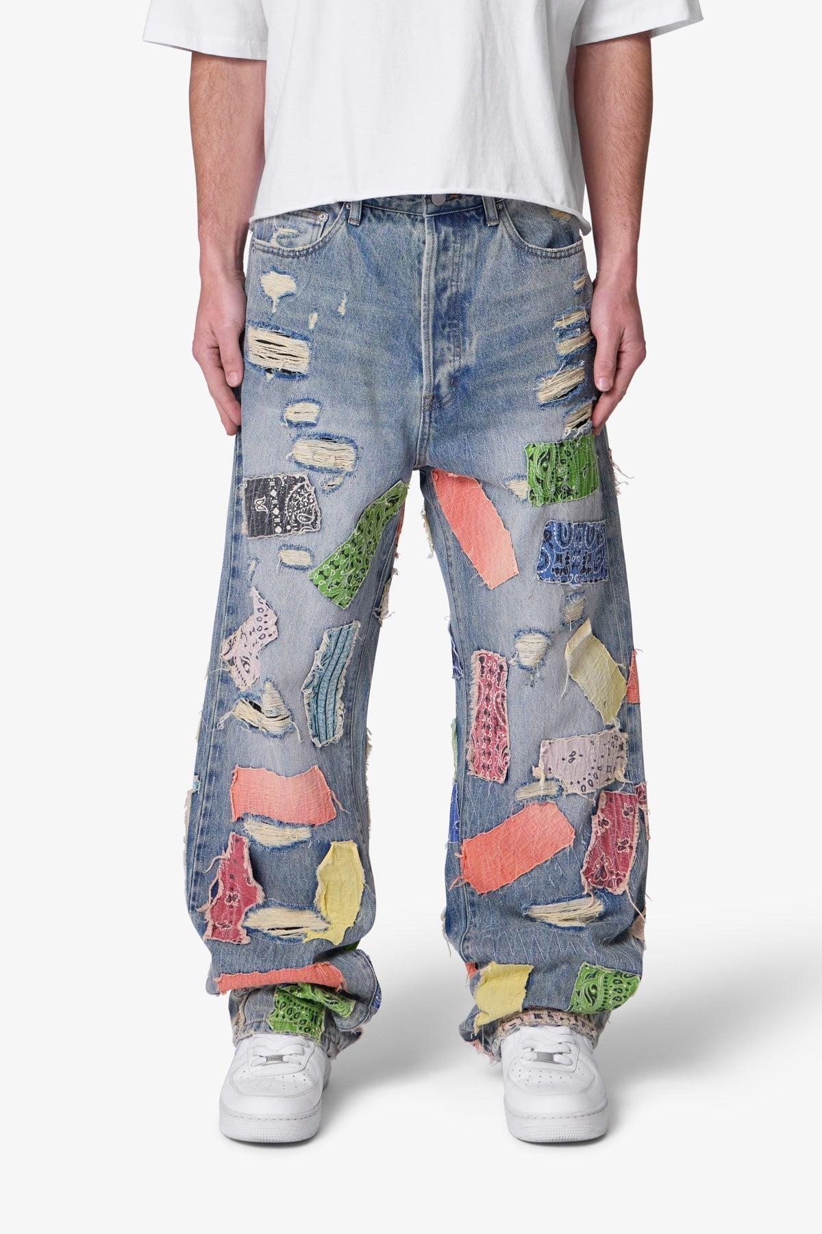 Ultra Baggy Bandana Patch Denim | Blue x Multi