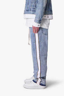 Ultra Baggy Border GN8 Denim | Blue x White