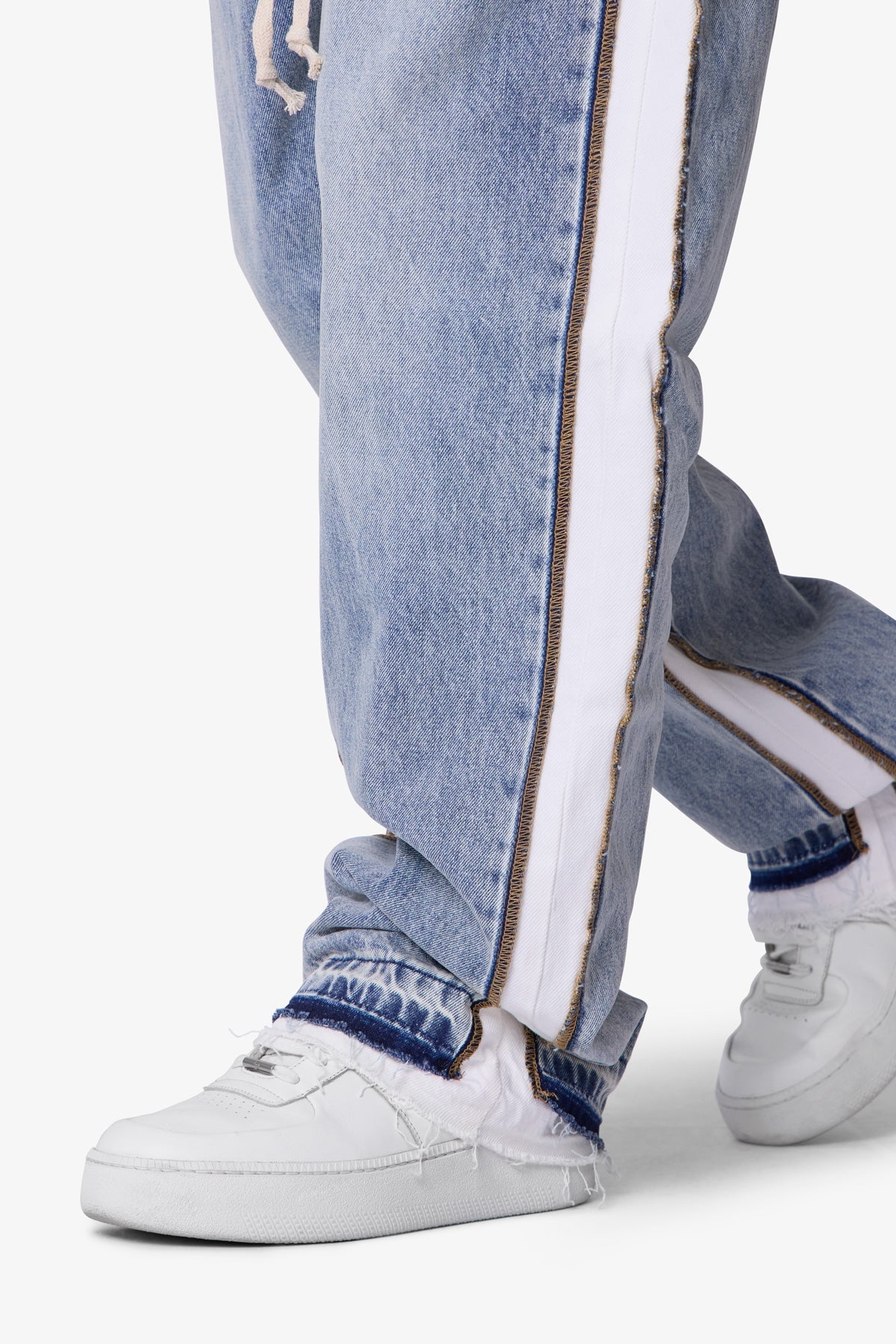 Ultra Baggy Border GN8 Denim | Blue x White
