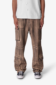 Ultra Baggy Burnt Down Cargo Pants | Cream