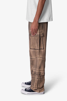 Ultra Baggy Burnt Down Cargo Pants | Cream