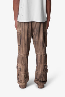 Ultra Baggy Burnt Down Cargo Pants | Cream