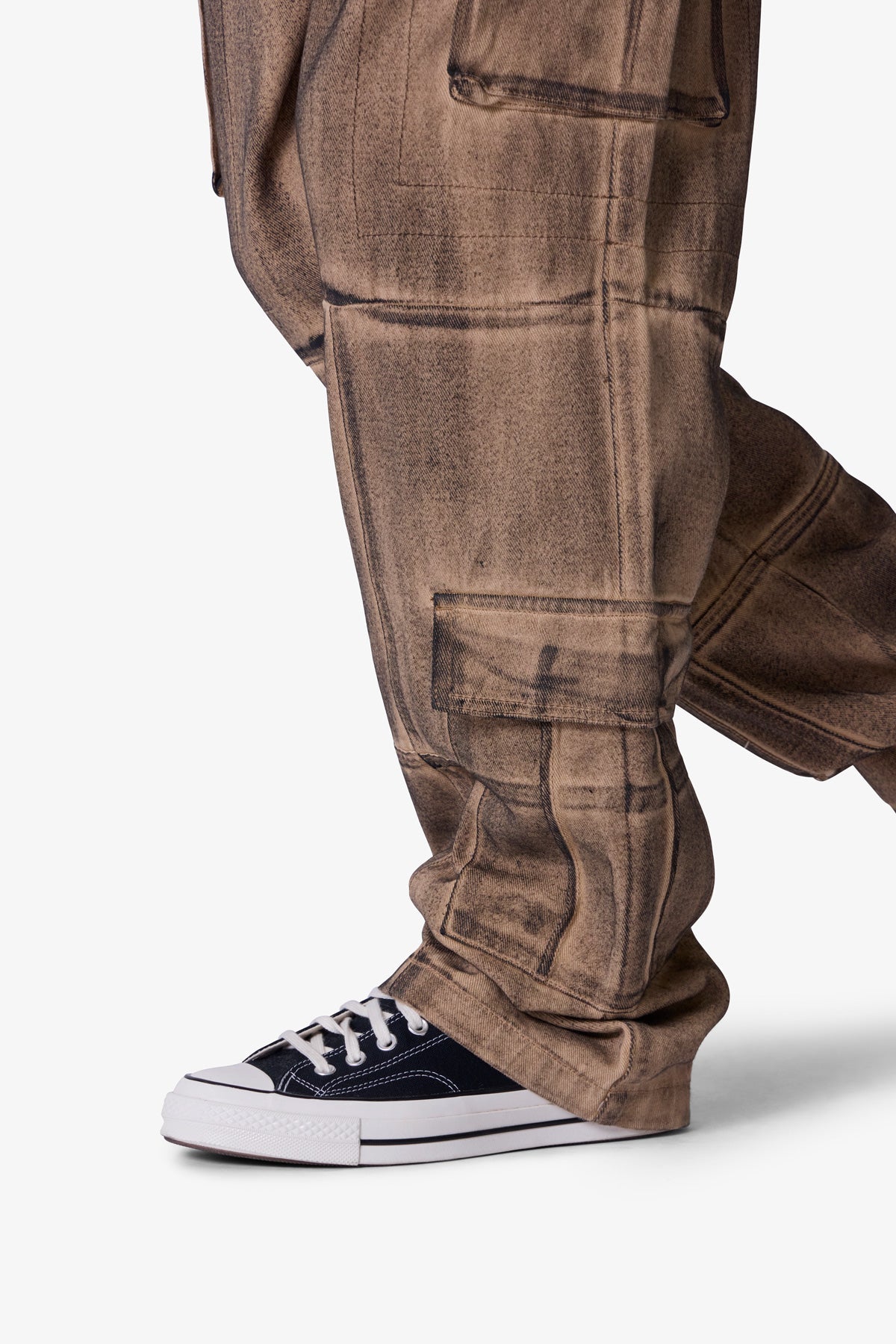 Ultra Baggy Burnt Down Cargo Pants | Cream
