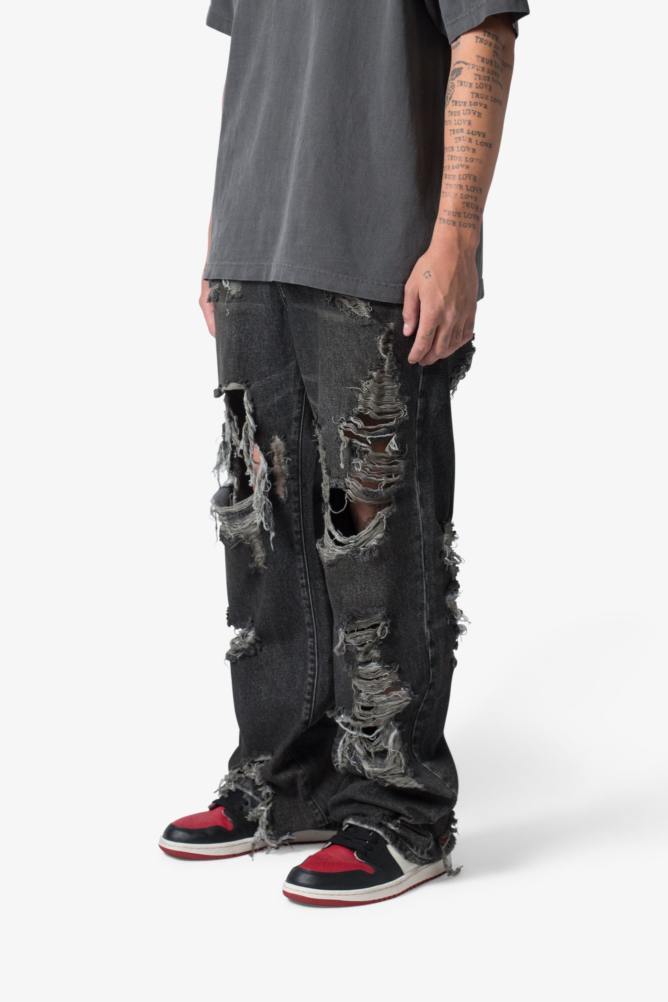 Ultra Baggy Decimated Denim | Black