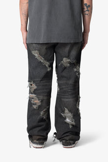 Ultra Baggy Decimated Denim | Black