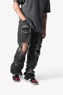 Ultra Baggy Decimated Denim | Black