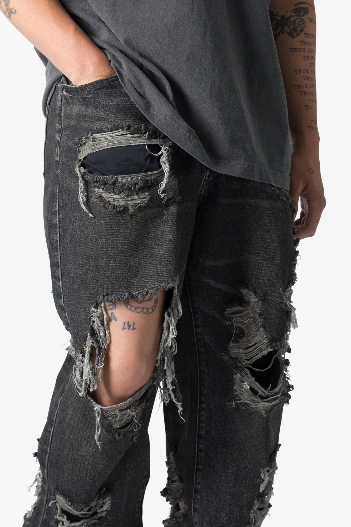 Ultra Baggy Decimated Denim | Black