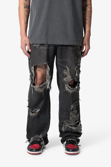 Ultra Baggy Decimated Denim | Black