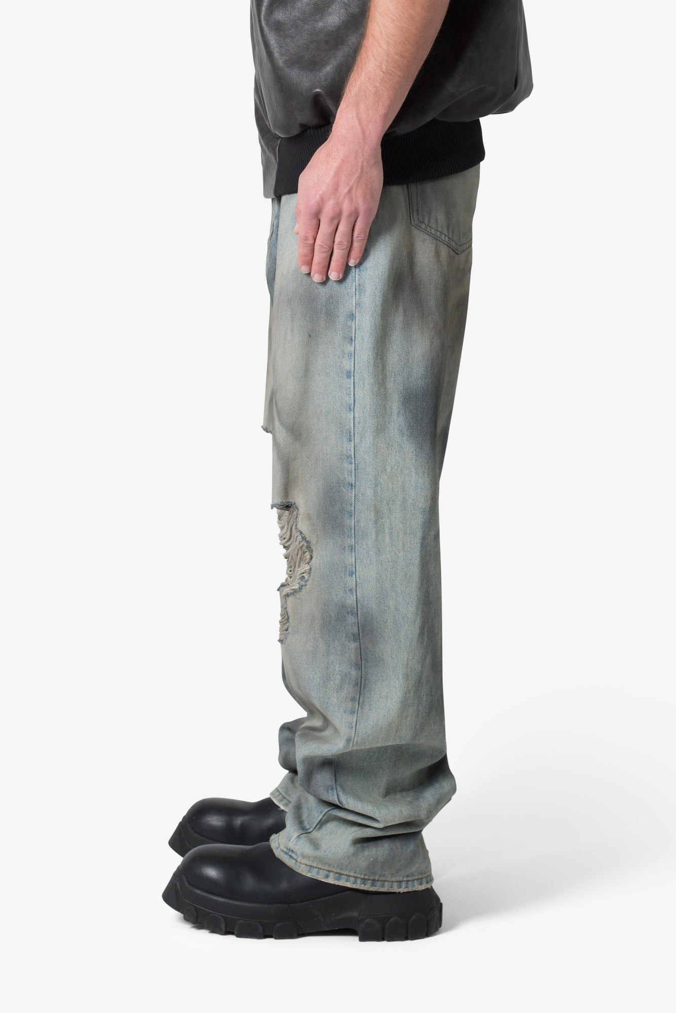 Ultra Baggy Destroyed Denim | Vintage Blue