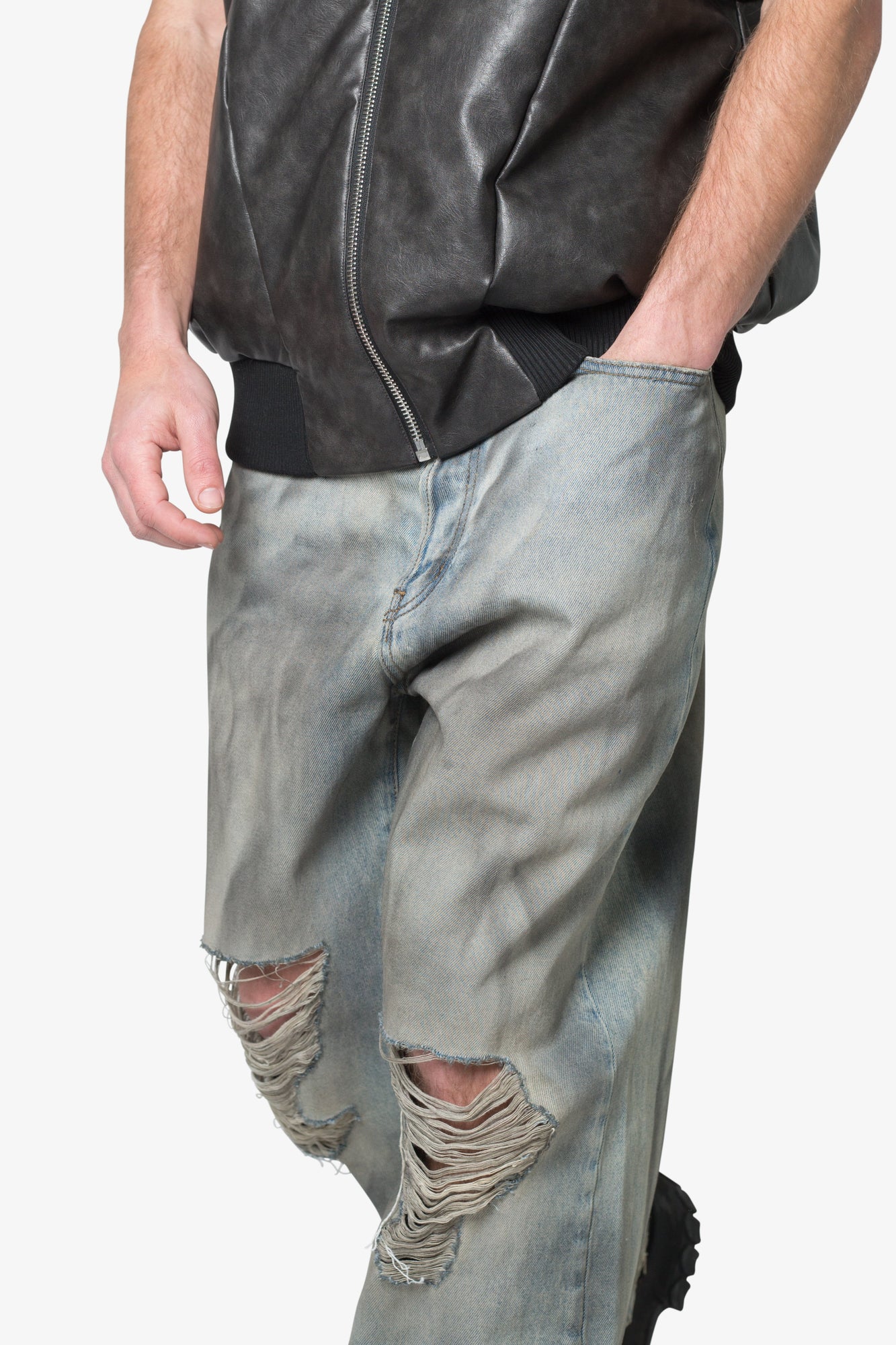 Ultra Baggy Destroyed Denim | Vintage Blue
