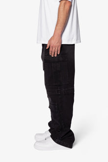 Ultra Baggy Dirty Rain Cargo Denim | Black
