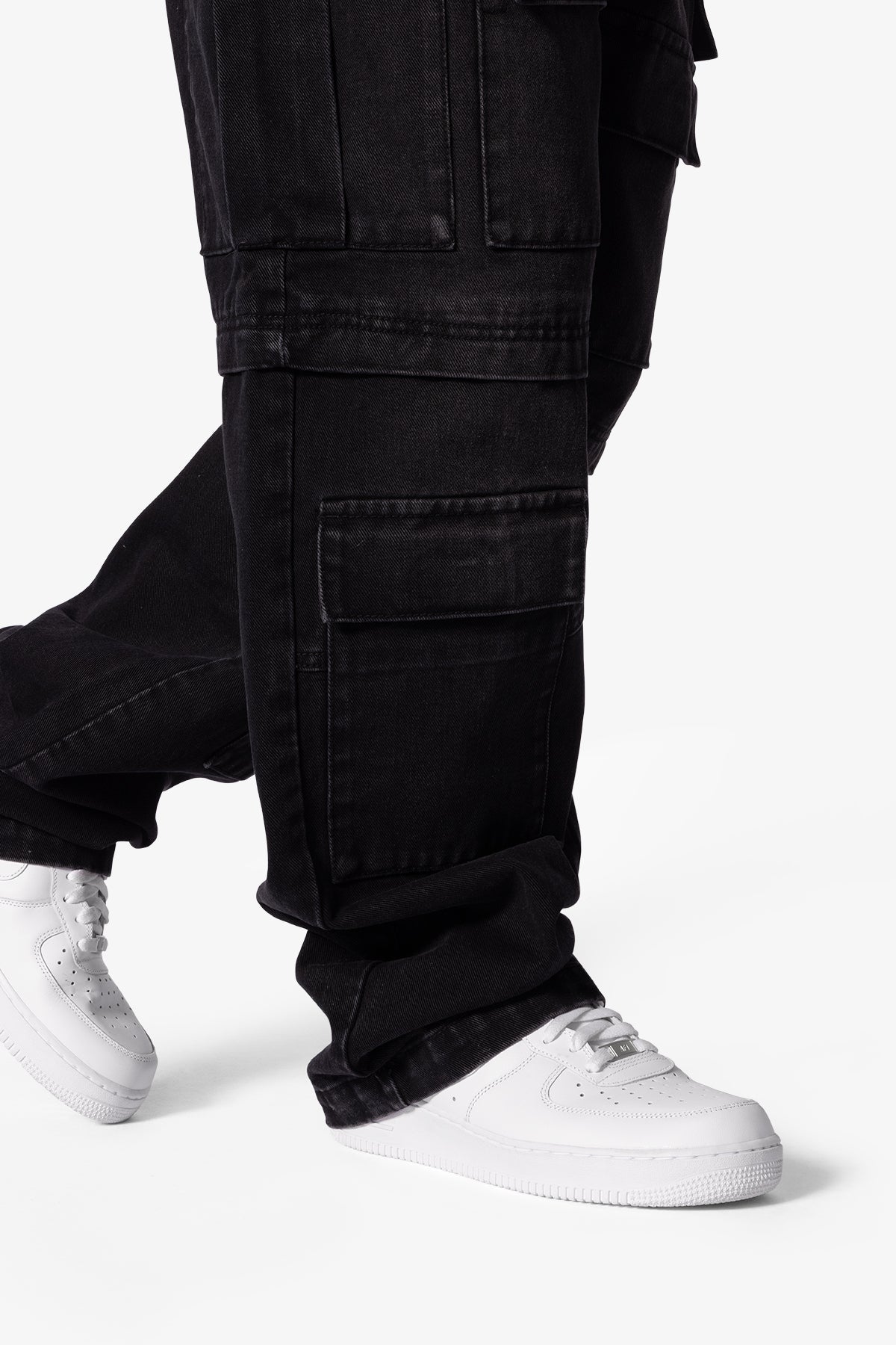 Ultra Baggy Dirty Rain Cargo Denim | Black