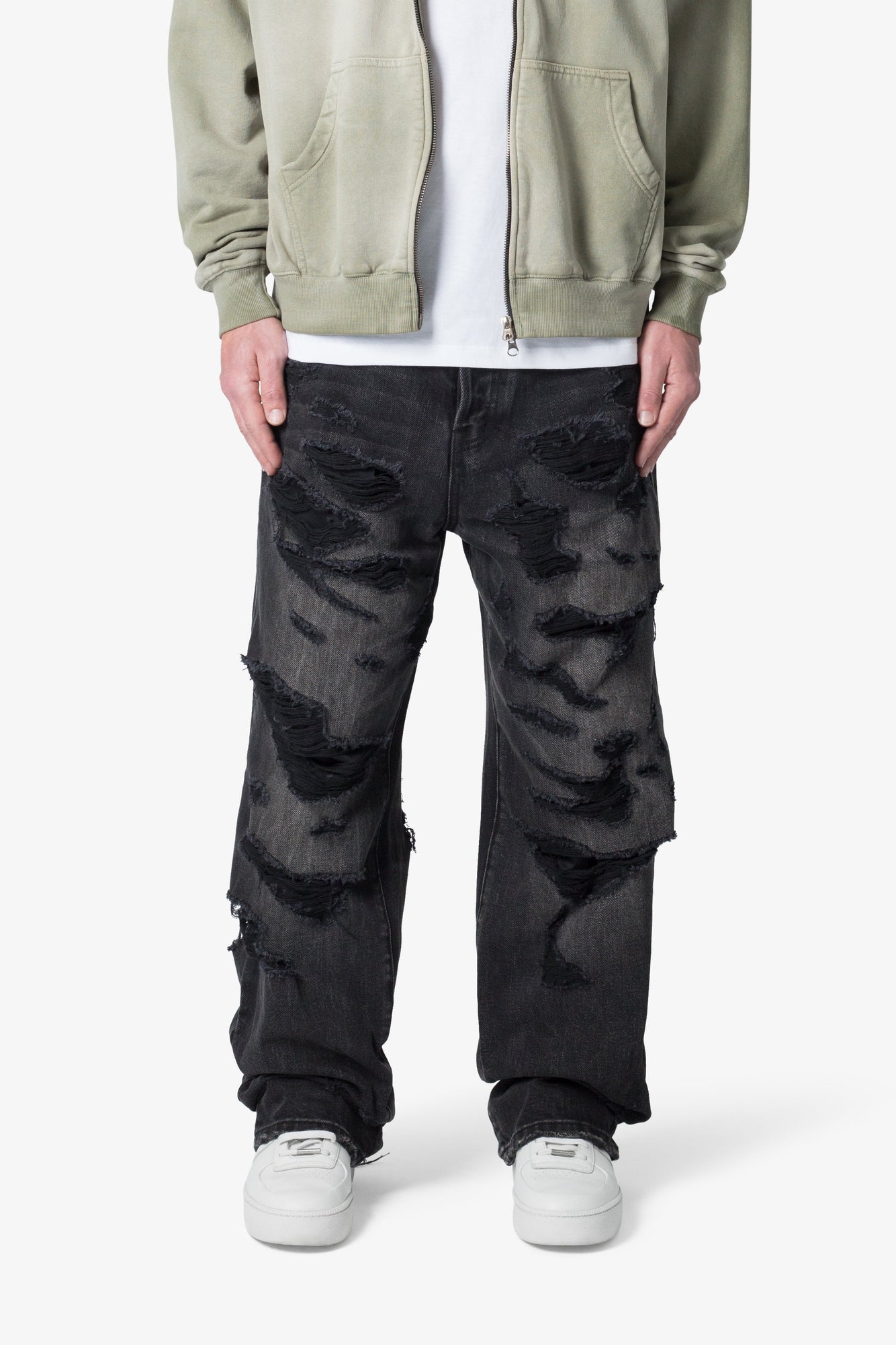 Ultra Baggy Distressed Denim | Vintage Black