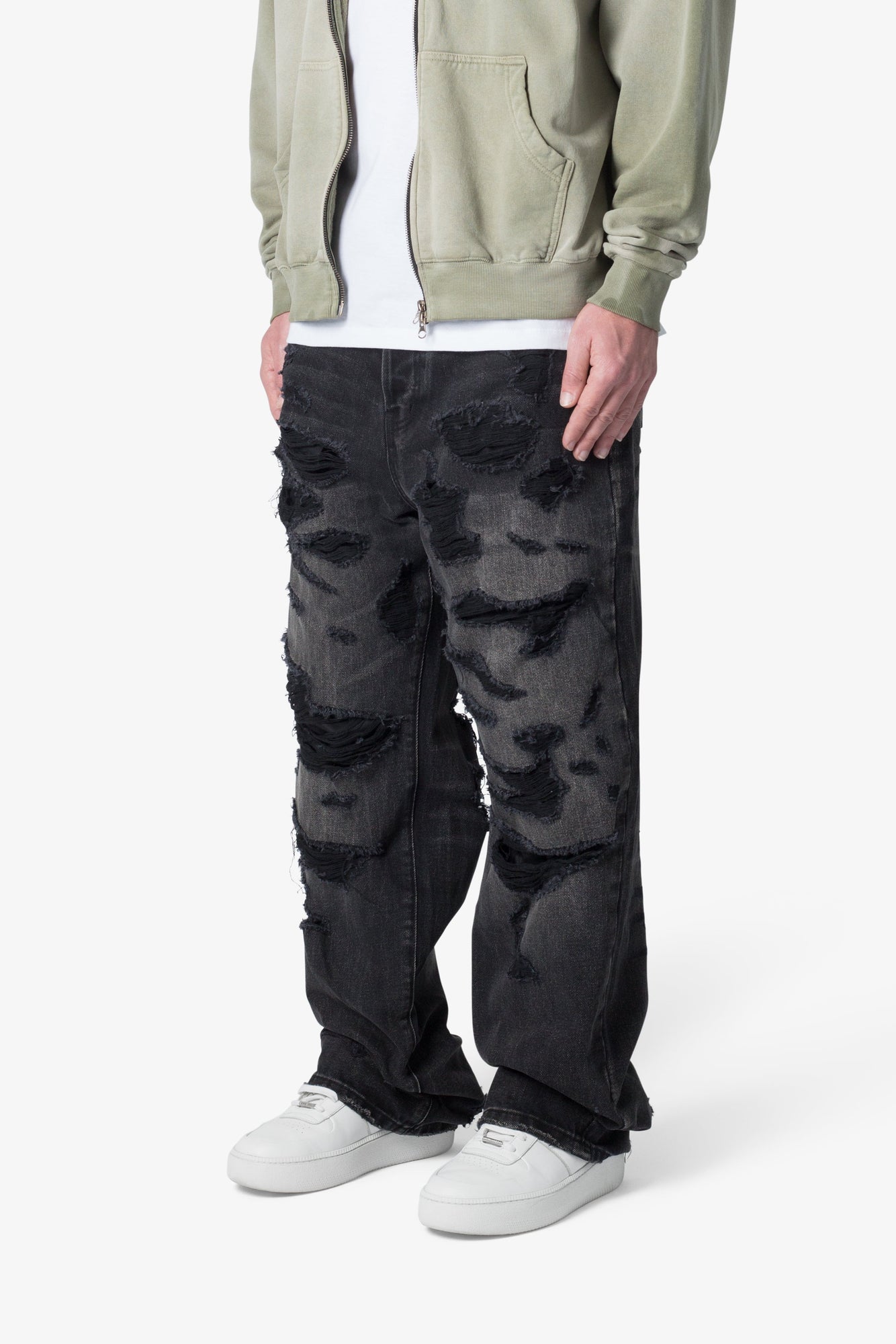 Ultra Baggy Distressed Denim | Vintage Black