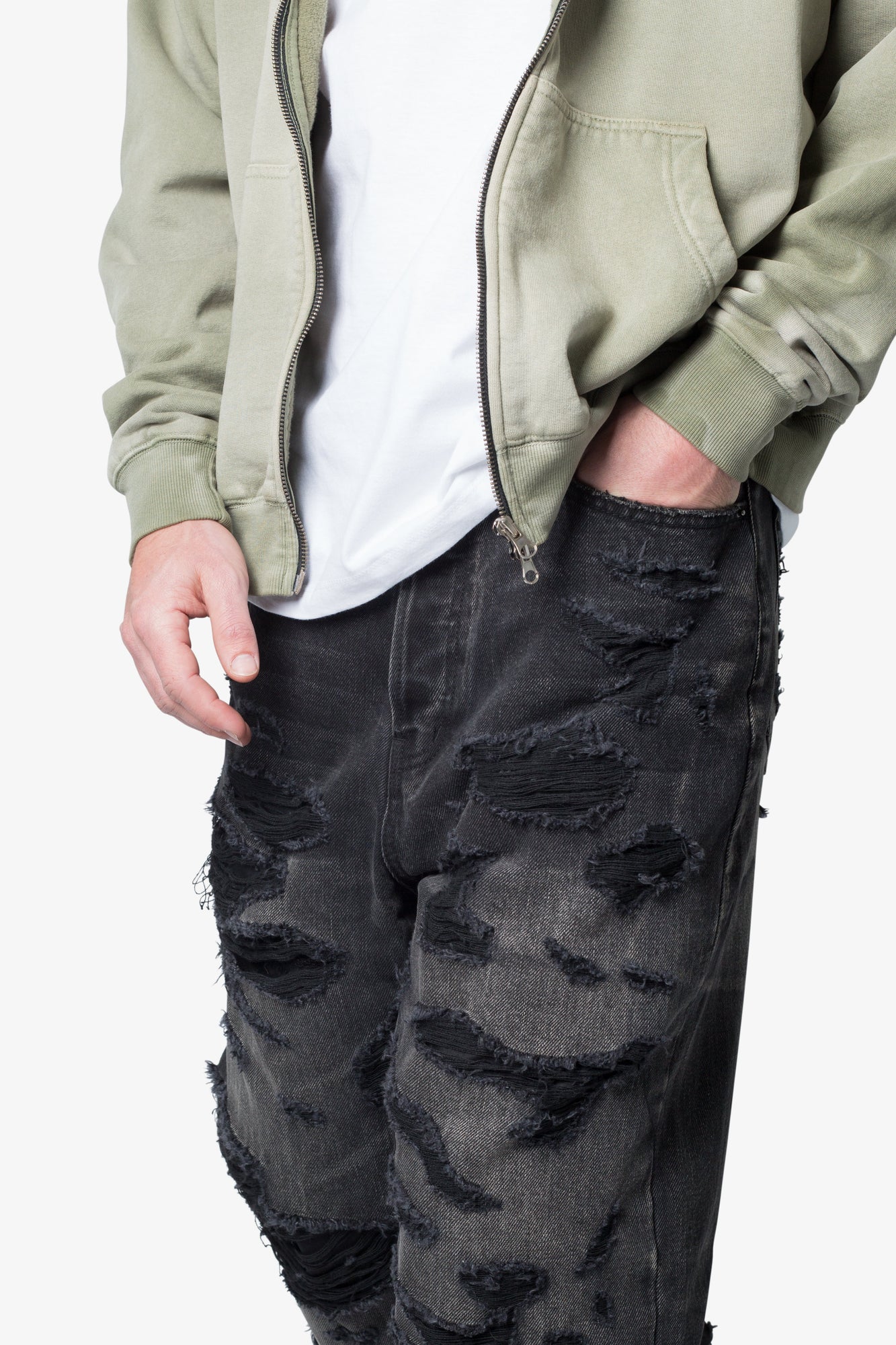 Ultra Baggy Distressed Denim | Vintage Black