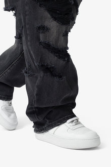 Ultra Baggy Distressed Denim | Vintage Black