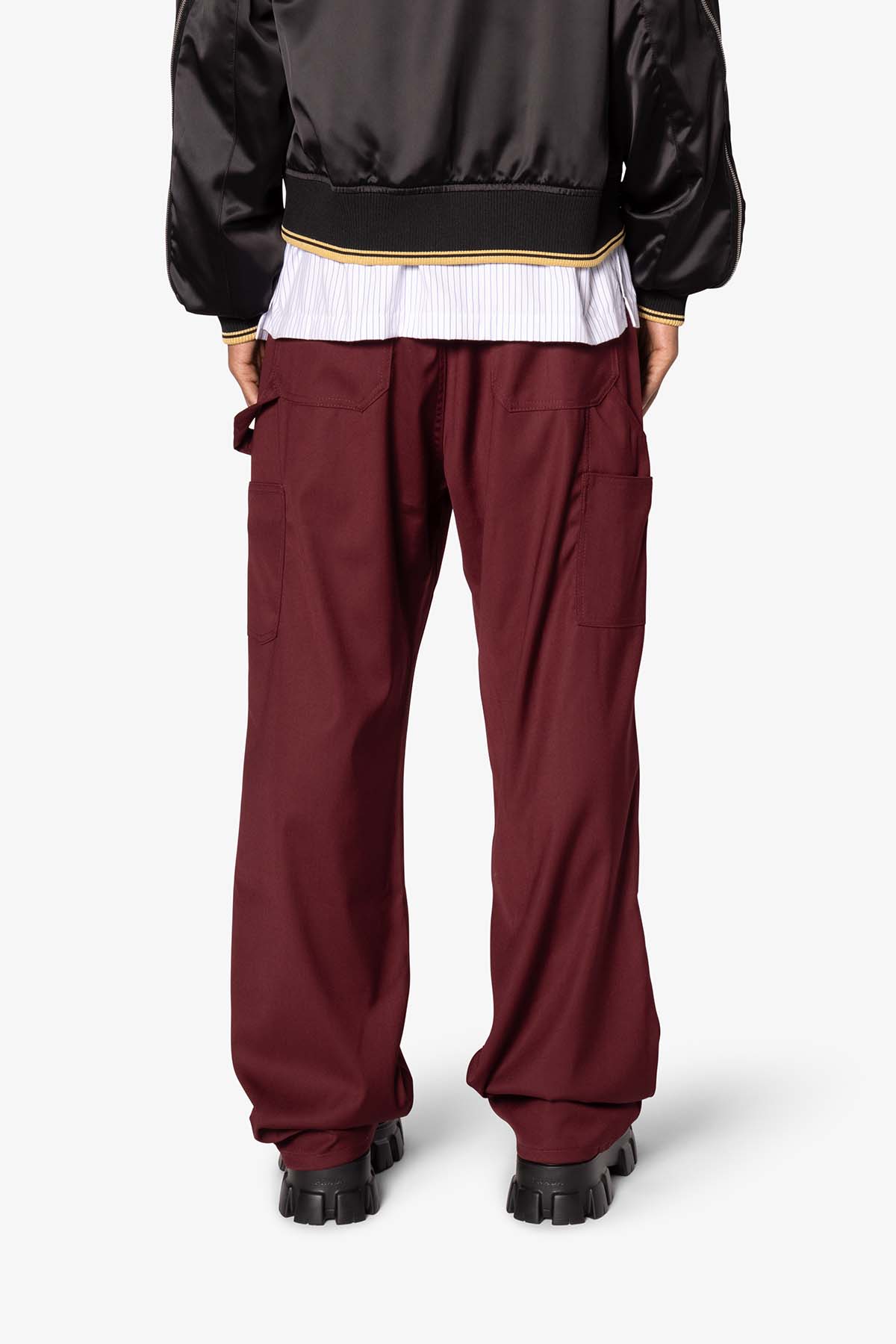 Ultra Baggy Double Knee Rivet Pants | Red