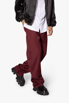 Ultra Baggy Double Knee Rivet Pants | Red