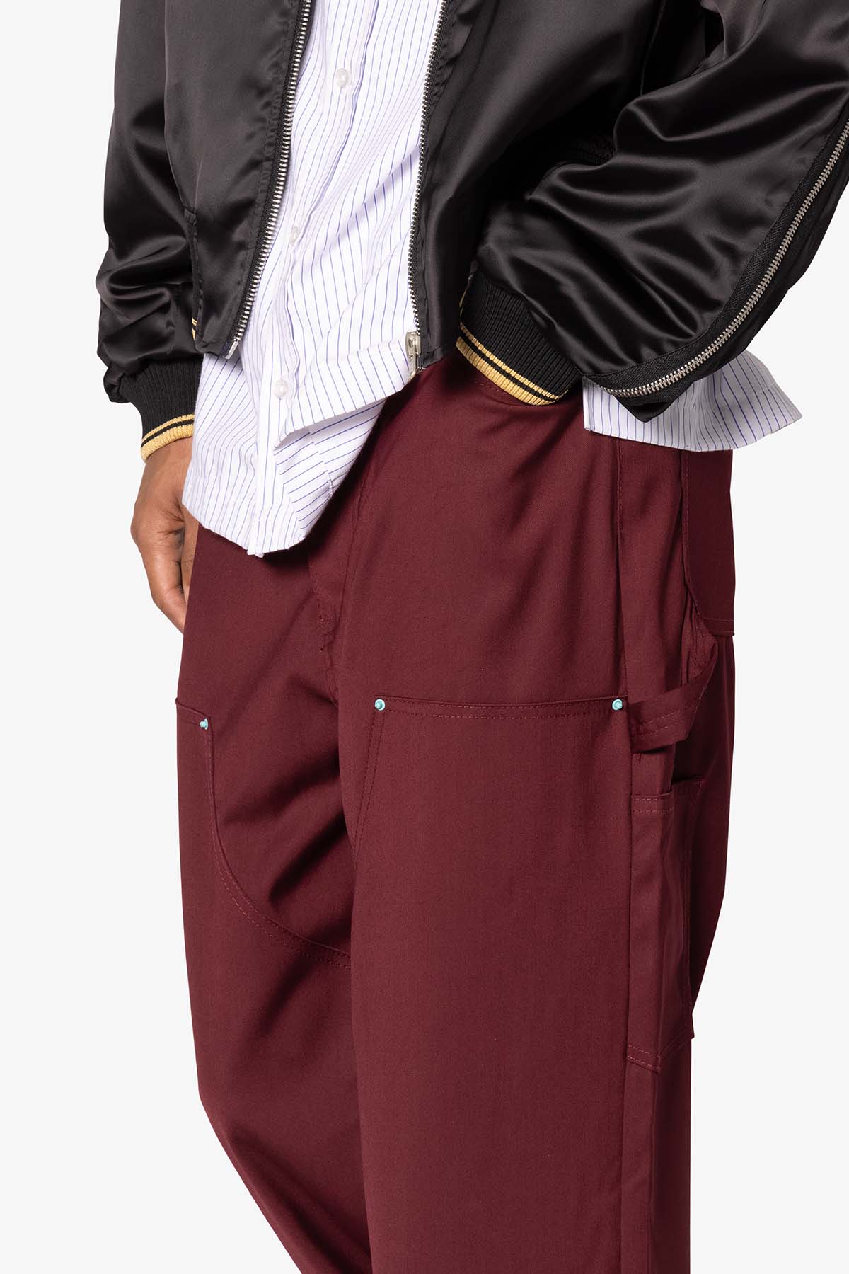 Ultra Baggy Double Knee Rivet Pants | Red