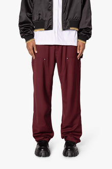 Ultra Baggy Double Knee Rivet Pants | Red