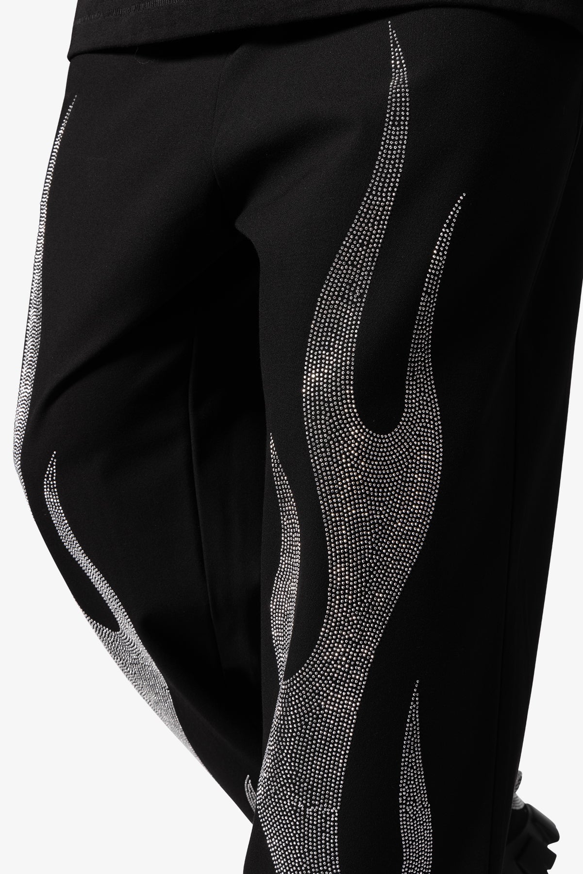 Ultra Baggy Flame Crystal Pants | Black