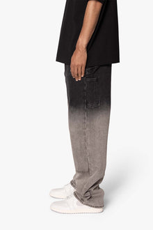 Ultra Baggy Gradient Double Knee Denim | Black x Grey