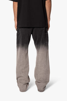 Ultra Baggy Gradient Double Knee Denim | Black x Grey