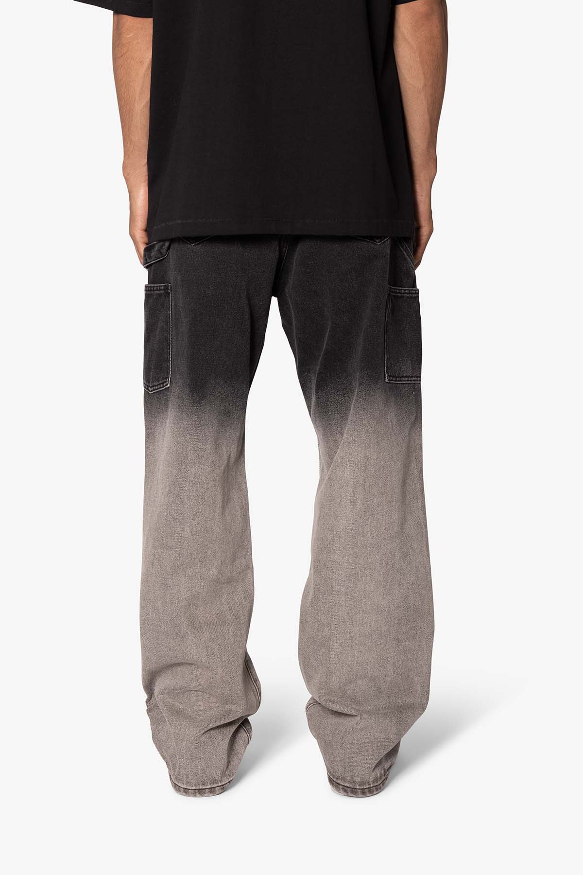 Ultra Baggy Gradient Double Knee Denim | Black x Grey