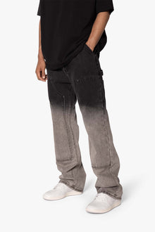 Ultra Baggy Gradient Double Knee Denim | Black x Grey