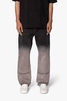 Ultra Baggy Gradient Double Knee Denim | Black x Grey
