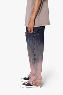 Ultra Baggy Gradient Double Knee Denim | Blue x Pink