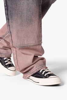 Ultra Baggy Gradient Double Knee Denim | Blue x Pink
