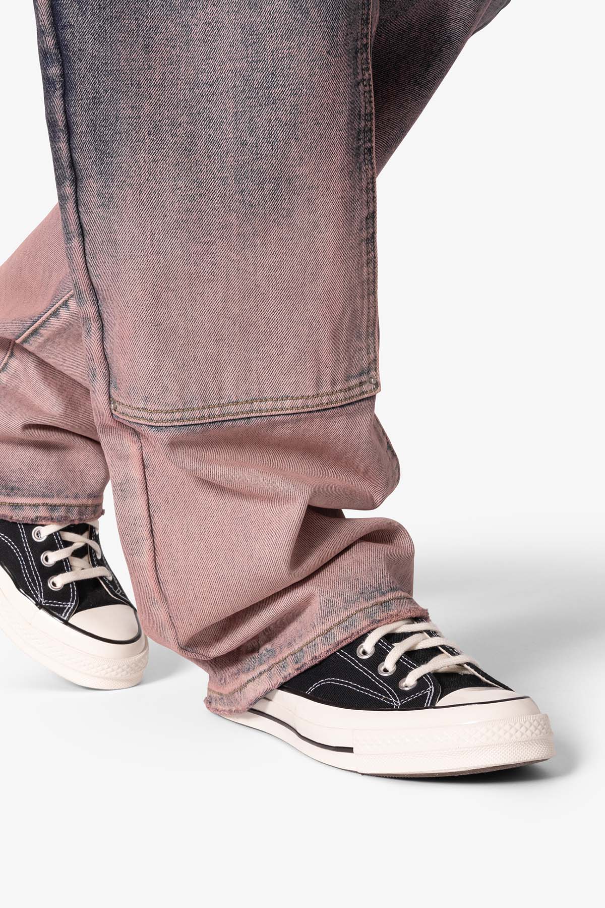 Ultra Baggy Gradient Double Knee Denim | Blue x Pink
