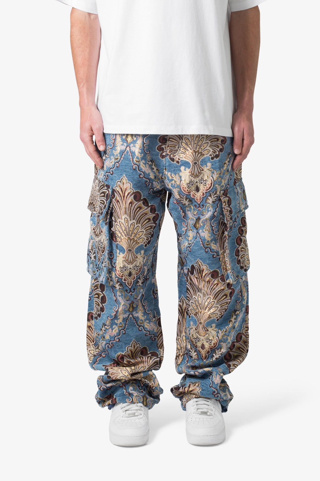 Ultra Baggy Jacquard Floral Cargo Pants | Multi Floral