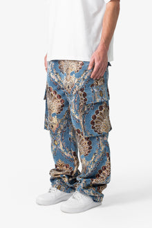 Ultra Baggy Jacquard Floral Cargo Pants | Multi Floral