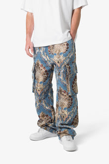 Ultra Baggy Jacquard Floral Cargo Pants | Multi Floral
