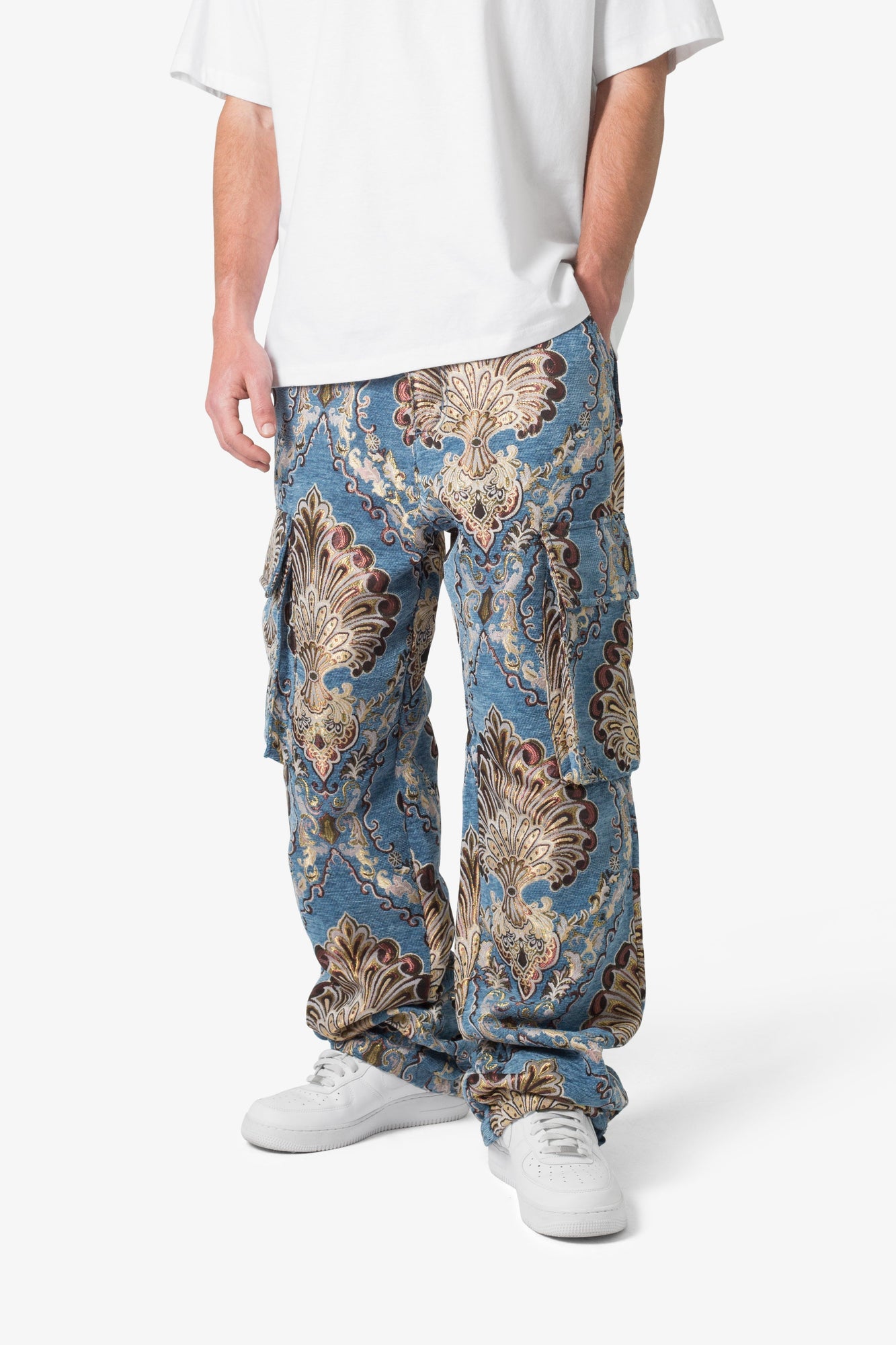 Ultra Baggy Jacquard Floral Cargo Pants | Multi Floral